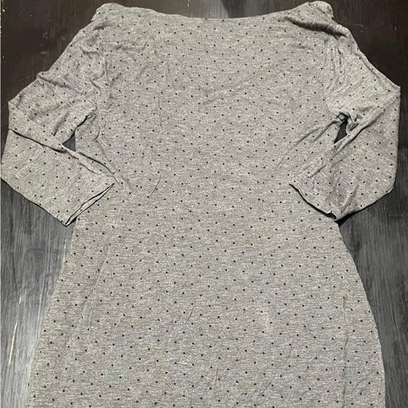 LOFT Gray Long Sleeve Dress with Dotted Pattern - Picture 5 of 5